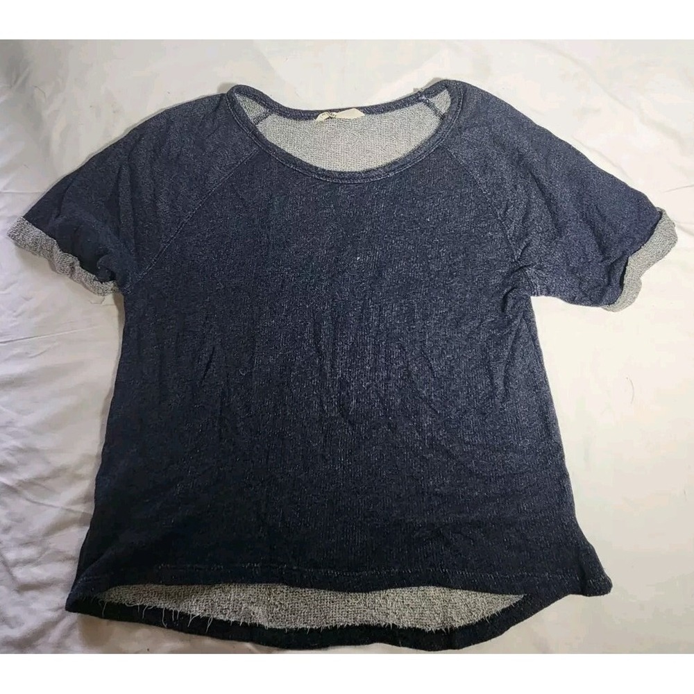 Old Navy Short Sleeve Tunic Tee Denim Cuffed Sleeve Size‎ L